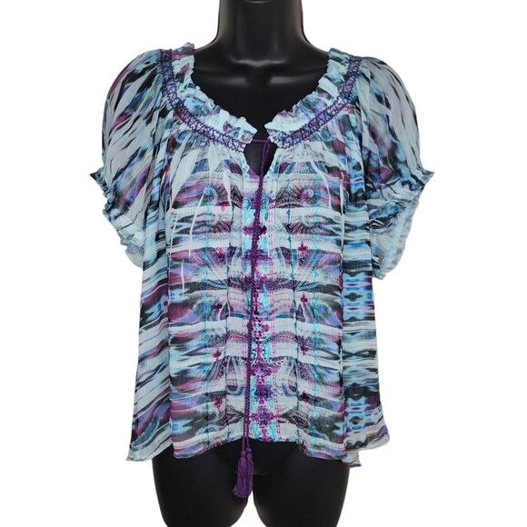 Unity World Wear Bohemian Sublimation Peasant top blouse 1x - Picture 1 of 7